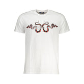Cavalli Class White Cotton T-Shirt -   -  Cavalli Class.